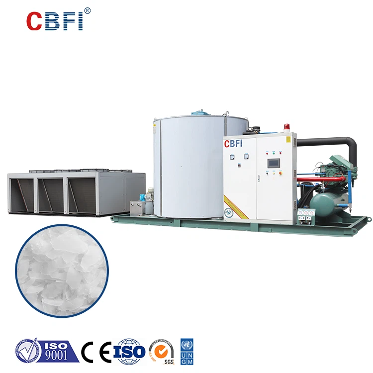 Wydajna kostkarka do płatków lodu wytwarzająca 1-60tonę/24 godz. płatków lodu o temperaturze lodu 1,0-2,5 mm i -5.C